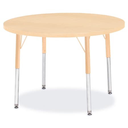 Jonti-Craft Berries Round Activity Table, 36 in. Diameter, A-height, Maple/Maple/Camel 6488JCA251